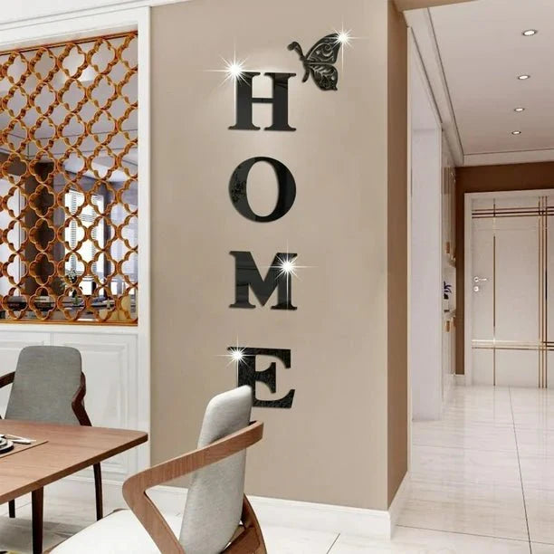 مرآة أكريليك بتصميم لافتة للمنزل - ديكور منزلي عصري