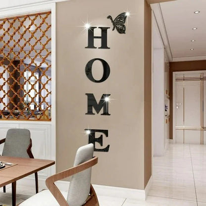 مرآة أكريليك بتصميم لافتة للمنزل - ديكور منزلي عصري